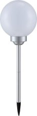 3376 GLOBO Exteriérové ​​solární LED svítidlo, zapichovací Koule na osvětlení zahrad a teras, 4x 0,06W 4000K IP44 stříbrná, bílá
