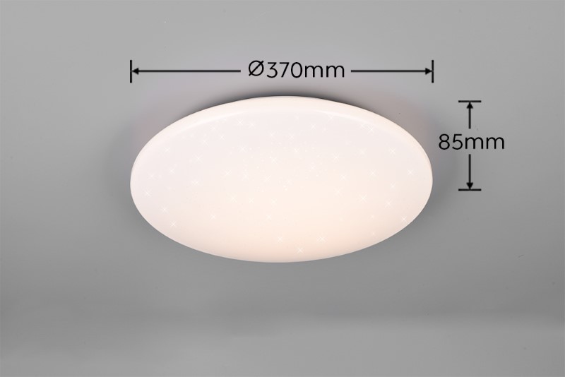 TRIO Reality R67839100 POLLUX stropní svítidlo se senzorem D370mm SMD LED 15W/1500lm 3000K IP44 bílá, starlight efekt