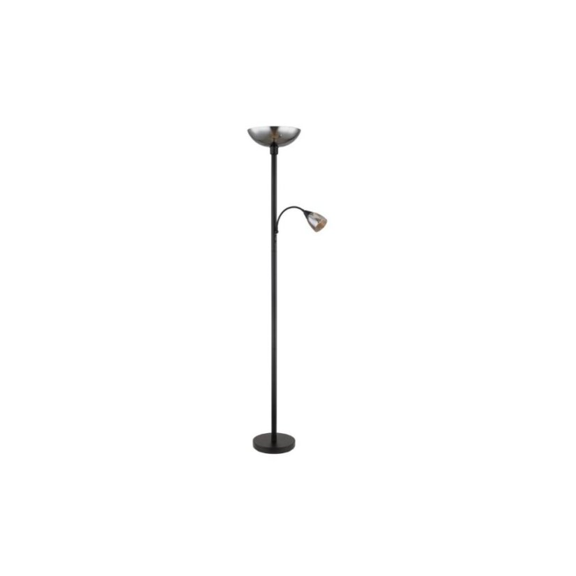 GLOBO 58903 BLADE stojacia lampa V1780mm 1xE27, 1xE14 čierna, dymová