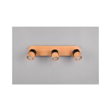 TRIO 801100332 ARUNI stropní bodové svítidlo/spot 3xGU10 černá, světlé dřevo