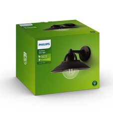 Philips 17381/30/PN Cormorant venkovní nástenné svítidlo 1xE27 IP44 černá