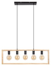 RABALUX 2294 Indigo závěsné svítidlo 5xE27 černá, buk