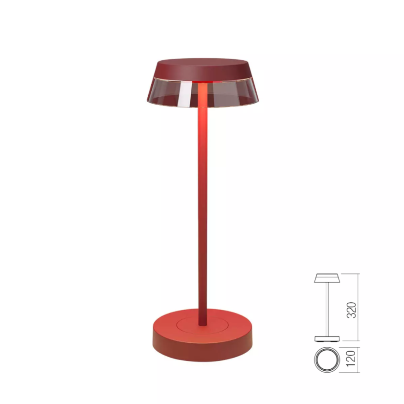 REDO 90311 ILUNA exeriérová stolová lampa SMD LED 2,5W 145lm-150lm 2700K-3000K IP65 červená