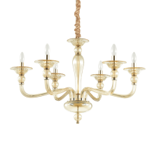 Závesné svietidlo/Luster Ideal lux 159942 DANIELI SP6 AMBRA 6xE14 40W jantár