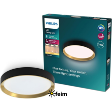 Philips 8720169301337 Hanno stropné svietidlo D384mm LED 24W/2700lm 2700K čierna, zlatá, SceneSwitch