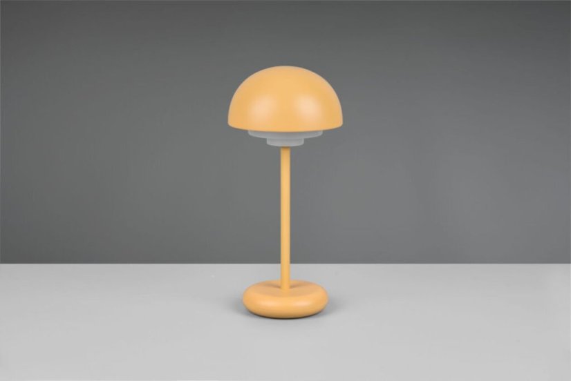 TRIO Reality R52306183 ELLIOT vonkajšia dekoračná dotyková lampička SMD LED 2W/180lm 3000K IP44 svetlá oranžová, nabíjateľná batéria, USB-C