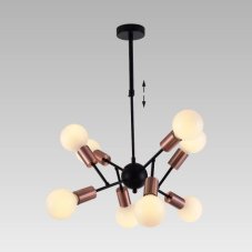 PREZENT 17202 BALL závesné svietidlo 630 mm 8xE27/G95/40W,matná čierna,bronz