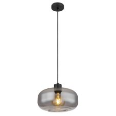 GLOBO 15566H GIUSEPPE závěsné svítidlo D280mm 1xE27 matná černá, kouřová