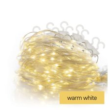 D3EW01 EMOS NANO dekorační řetěz - záclona 240 LED 1,7x2m transparentní drát, teplá bílá, 8 módů, IP44
