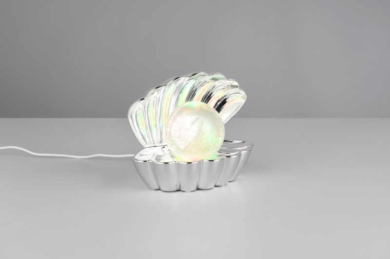 TRIO Reality R57731106 SHELLY dekoračná stolná lampička v140mm SMD LED 0,8W/15lm RGB chrómová