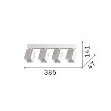Stropné svietidlo 4x GU10 čierna IP20 Ideal Lux DYNAMITE 371368