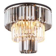 GLOBO 15695D NAXIS stropní svítidlo D400mm 3xE27 černá, kouřová, průhledná