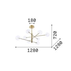 Ideal Lux 345420 EQUINOXE závesné svietidlo 8xG4 medená