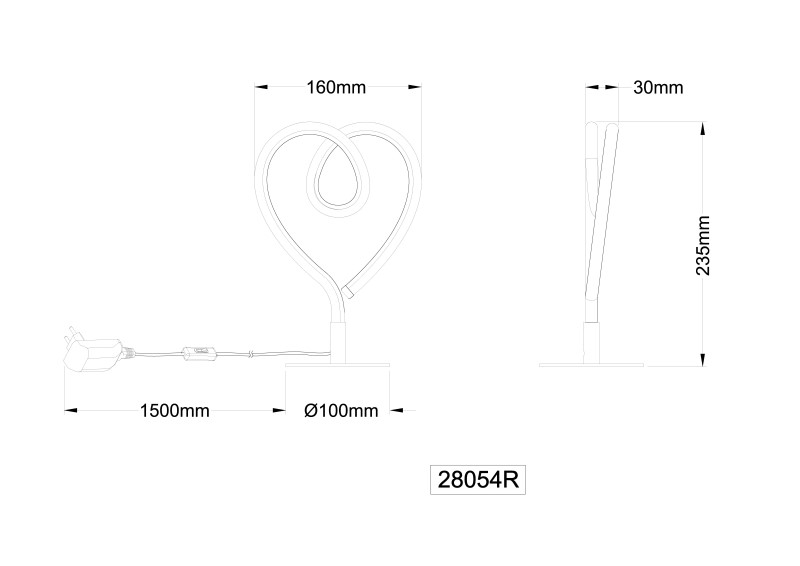 GLOBO 28054R AMORE dekoračné osvetlenie LED 6W 450/250lm 3000K červená