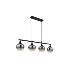 GLOBO 15548-4H1 MAXY závesné svietidlo 4xE27 čierna matná, dymová
