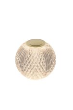 LUCIDE 13599/09/60 CINTRA dotyková stolní lampička V87mm LED 1,5W/95lm 3000K mosazná, průhledná, nabíjecí baterie, 3StepDIM