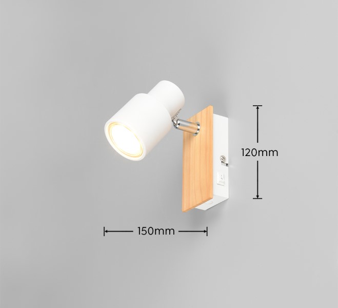 TRIO Reality R81981731 PIERRE nástěnné bodové svítidlo/spot s vypínačem 1xGU10 bílá matná