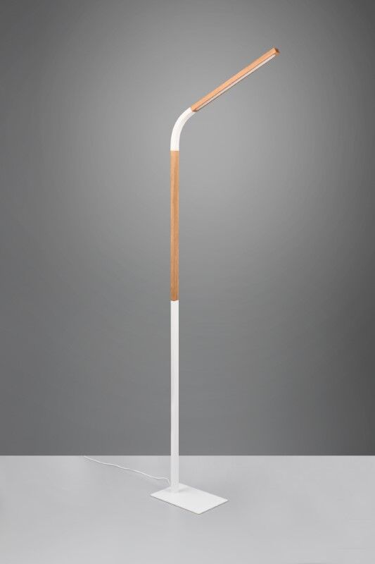 TRIO 445210131 NORRIS stojanové svietidlo SMD LED V1690mm 11W/1400lm 3000K biela matná, drevo, 3-krokové stmievanie