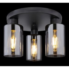 GLOBO 15465-3D HADERA stropné svietidlo D340mm 3xE27 čierna matná, dymová