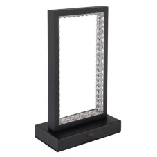 GLOBO 24008S SAMEGA dotyková stolní lampička LED V230mm 3W/120lm 2700+6500+4000K černá matná, průhledná, včetně baterie CR18650 1800mAh 3,7V, USB-C kabel