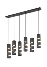 TRIO 364000632 STREAM závěsné svítidlo 6xGU10 černá matná