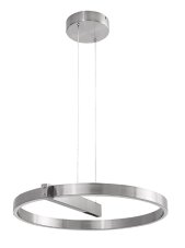 RABALUX 72222 Thrac závesné svietidlo D600mm LED 34W/1700lm 4000K kartáčovaný hliník, biela, ON/OFF
