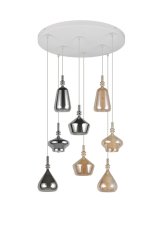 TRIO 349430817 ALDEA závesné svietidlo D600mm 8xE14 biela, chrómová