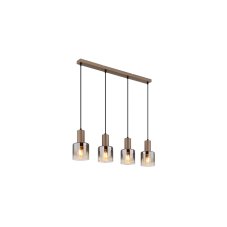 Závesné svietidlo 4x E27 kávová, dymová IP20 GLOBO lighting WALTON 54318-4H