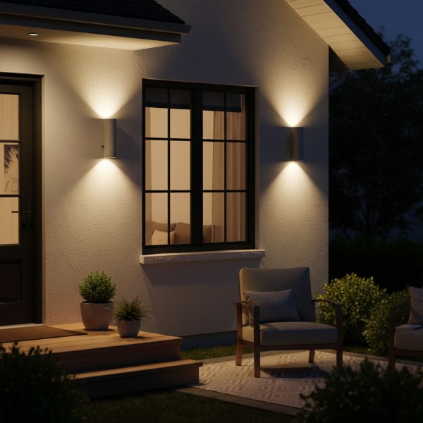  Exteriérové ​​nástěnné svítidlo Ideal lux 163628 GUN AP2 SMALL GRIGIO 2xGU10 35W IP44