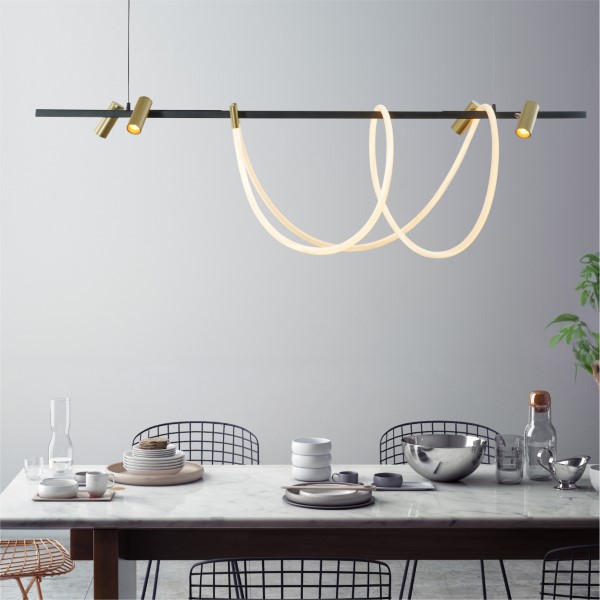 LED závesné svietidlo 5000 lm 3000+4000+6000K čierno zlaté Zuma Line BALBO 2200277L