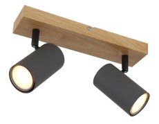 GLOBO 57911-2G ROBBY stropné bodové svietidlo/spot 2xGU10 grafit, imitácia dreva