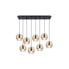 GLOBO 15560-8H MILLEY závěsné svítidlo 8xE27 černá matná, mosaz