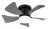 GLOBO 03609A HINES stropní ventilátor se světlem D406mm LED 10W 900/750lm 3000-6500K černá, sivá, časovač, dálkový ovladač