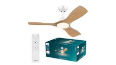 Stropní ventilátor se světlem LED 3000–6500K biela, drevo IP20 PHILIPS Olas 8721103095985