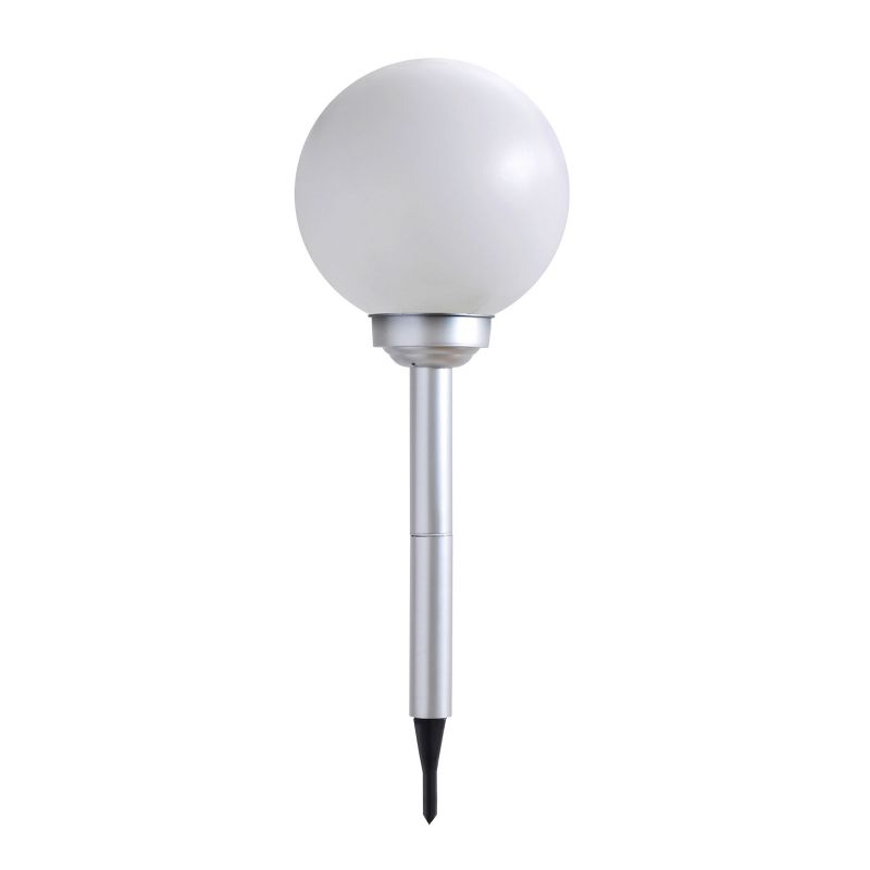3375-24 GLOBO Exteriérové solárne LED svietidlo, zapichovacia guľa na osvetlenie záhrad a terás s efektom ohňa, 1x 0,06W 2700K IP44 biela