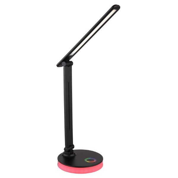 GLOBO 58445B GERALDO stolové svietidlo LED V500mm 5W/538lm 2700+6500+4000K čierna, biela, adaptér, USB kábel, RGB podsvietenie