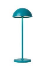 LUCIDE 15500/02/37 JOY venkovní dotyková stolní lampička LED V320mm 1,5W/180lm 3000K IP54 tyrkysová, nabíjecí baterie, USB kabel