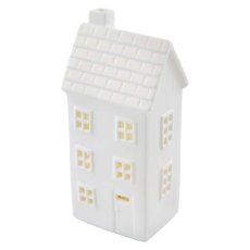 LED keramický domček 16 cm teplá biela časovač EMOS DCLW36