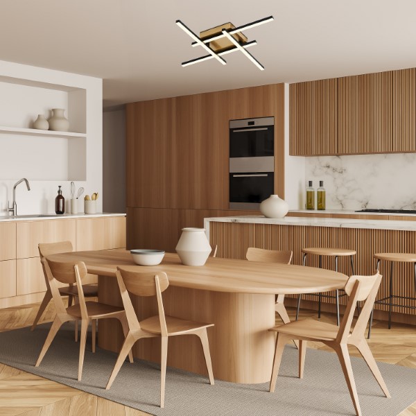 RABALUX 71398 Demir stropné svietidlo LED 24W/1880lm 4000K čierna, zlatá, biela