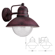 Philips 17480/86/PN Damascus venkovní nástěnné svítidlo E27 1x60W IP44