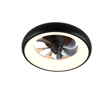 Stropní ventilátor se světlem LED 2700–6500K čierna matná IP20 TRIO Reality MUONIO R69182132 časovač