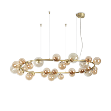 Ideal Lux 322780 PERLAGE závesné svietidlo 30xG9 saténová mosadz, jantárová
