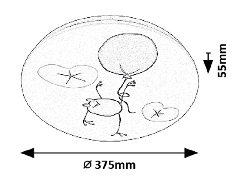 RABALUX 71069 Froggo stropní svítidlo dětské D375mm LED 24W/1440lm 3000K bílá, vícebarevná