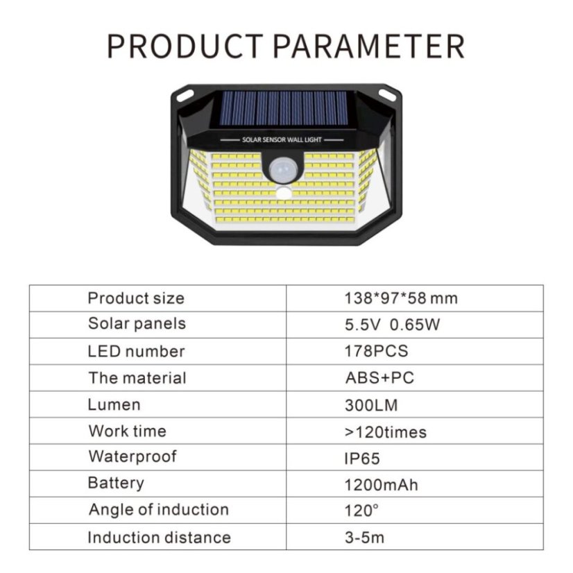 Immax 08486L IMMAX SIDE vonkajšie solárne nástenné svietidlo LED 4W/300lm 6000K, IP65, PIR senzor, čierna