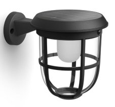 Philips 8720169267176 UltraEfficient Solar Radii solární nástěnné svítidlo se senzorem PIR LED 1,3W/250lm 3000K IP44 černá