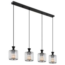 GLOBO 15742-4 JORDANA závěsné svítidlo 4xE27 černá, průhledná