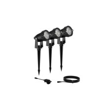 Philips 8720169269392 GardenLink Low Volt Caper nízkonapěťové venkovní svítidlo/reflektor 24V LED 3x1,5W/180lm 2700K IP44 černá 3-set+adaptér+kabel 5m