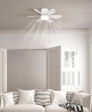 Stropní ventilátor se světlem LED 2700–6500K biela IP20 GLOBO lighting DELORES 03625W časovač
