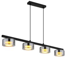 GLOBO 16055-4HS HIGGINS závěsné svítidlo 4xGX53 6W 400/270lm 1800K černá, kouřová