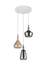 TRIO 349430317 ALDEA závěsné svítidlo D280mm 3xE14 bílá, chromová